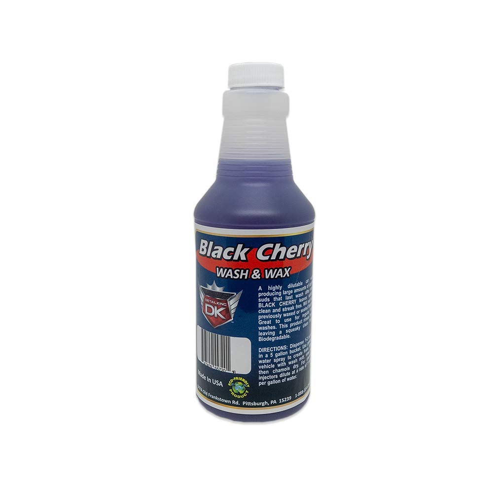 Detail King MTM Hydro PF22.2 Professional Auto Detailer Foam Cannon - Green Chenille Microfiber Mitt - 16oz of Black Cherry Car Wash Soap with Wax