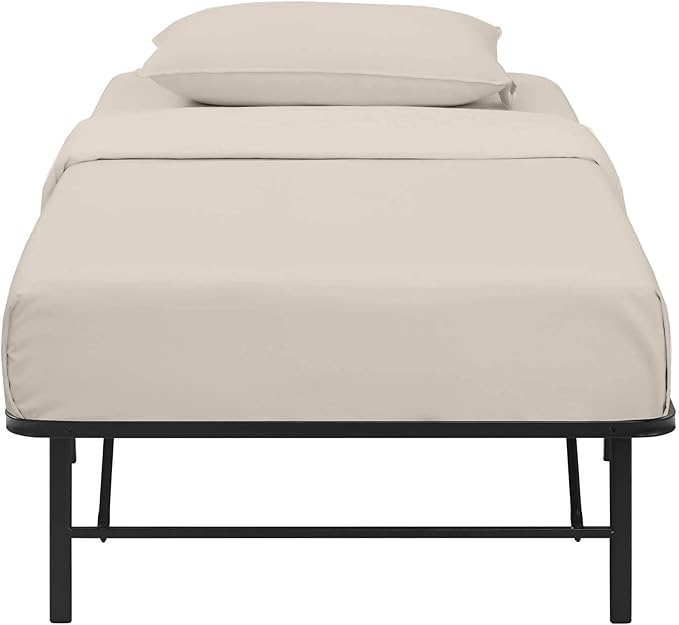 4-PC Cot Sheet Set - 25x75, 100% Cotton Fitted Sheet - Perfect for Narrow Twin/RV Bunk/Camping Cot/Guest Bed Replacement, Fits Upto 4-8" Deep Mattress - Beige Solid