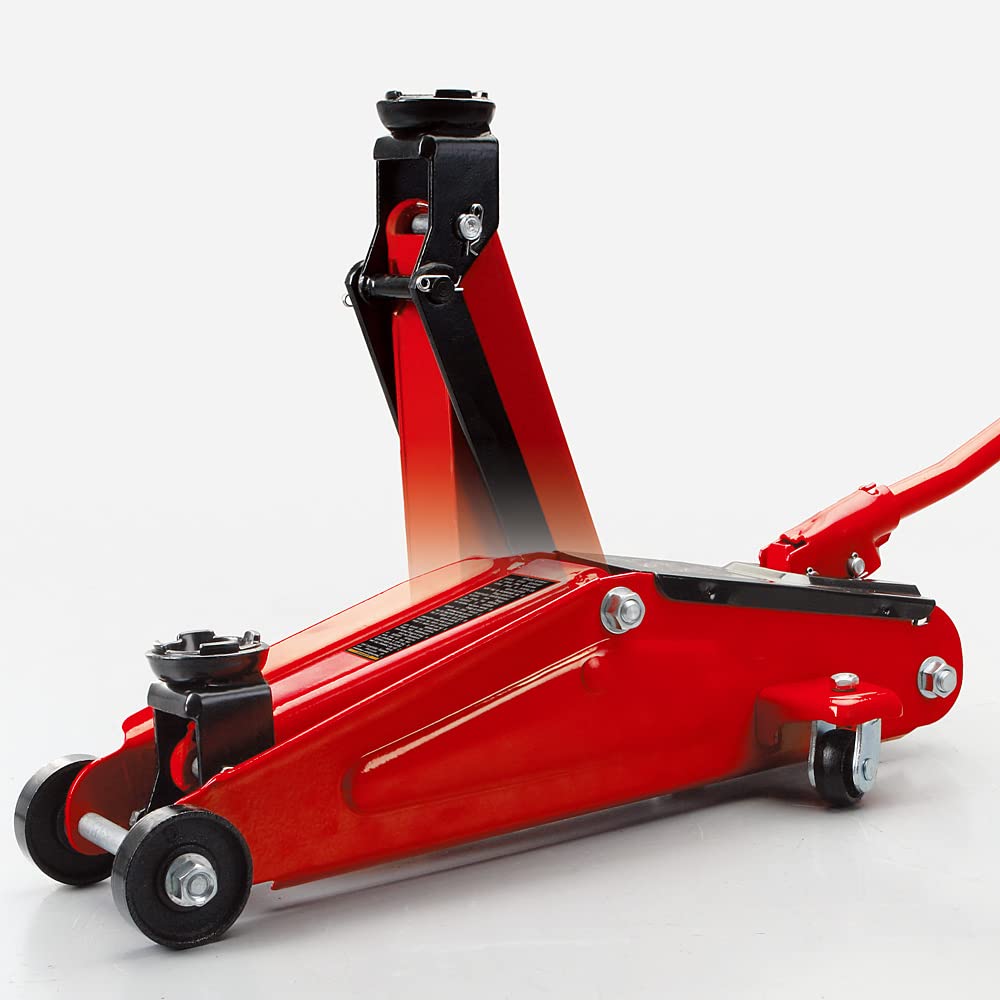 BIG RED TAM825013S Torin Hydraulic Trolley Floor Service/Floor Jack with Blow Mold Carrying Storage Case, 2.5 Ton (5,000 lb) Capacity, Red