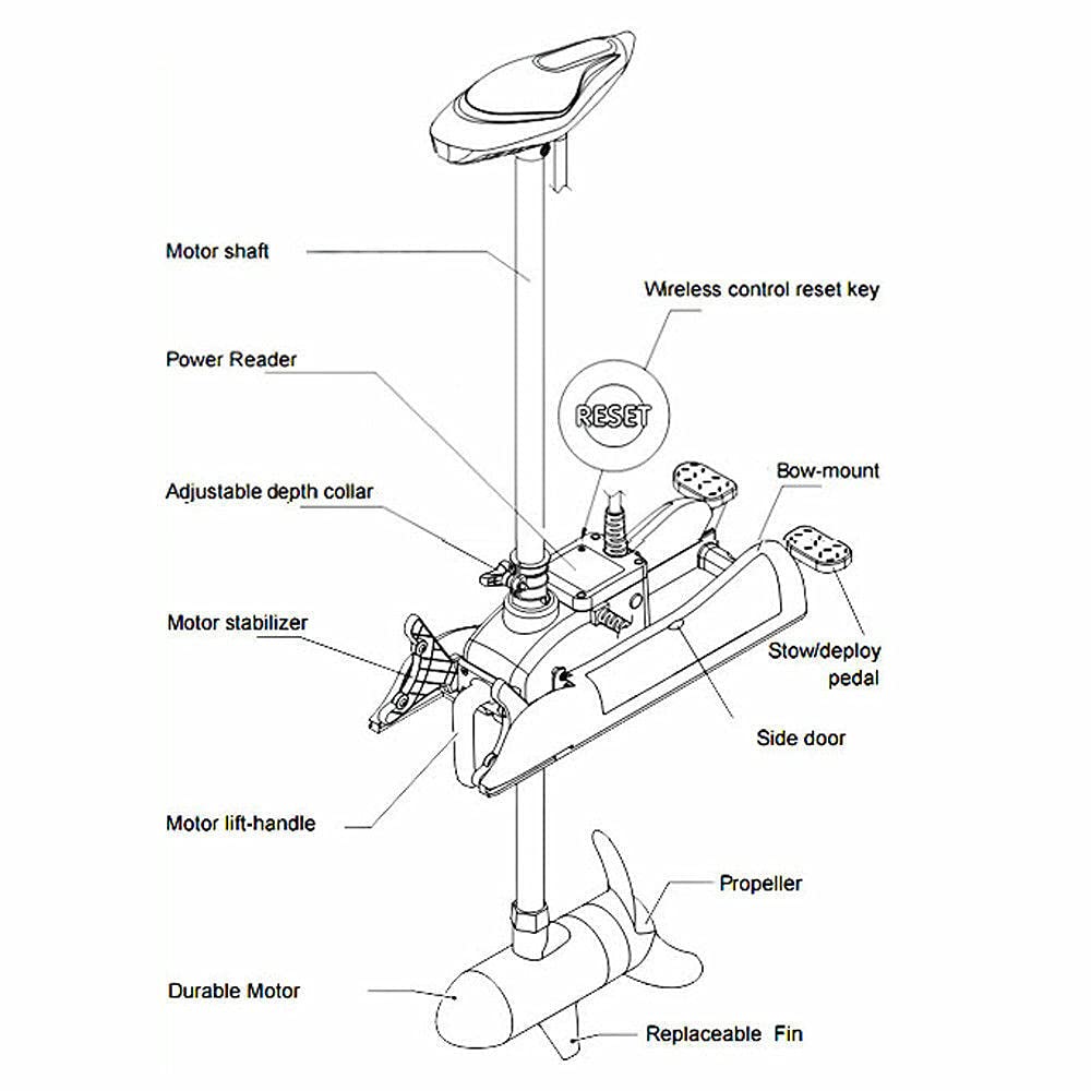 PARKHO HASWING Electric Trolling Motor – 24V 80LB 60 Inch Shaft Cayman Bow Mount Boat Fishing Saltwater Freshwater with Remote Control