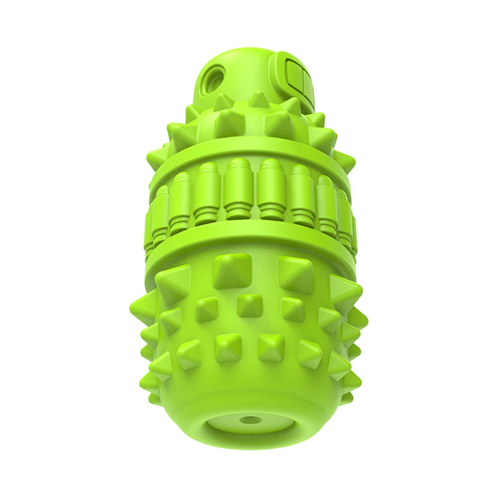 PIFFZEDO Dog Toys for Aggressive Chewers,Interactive Natural Rubber Chew & Squeaky Toy for Large Medium Breed,Dog Toothbrush,Tough & Durable (Green,Large)