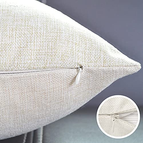 Smooffly Flower Pillow,Home Decorative Throw Pillow Cover Red Poppy Flower Beige Floral Waist Lumbar Cotton Linen Throw Pillow case Cushion Cover Sofa Home Decorative Rectangle Oblong 12x20 Inches