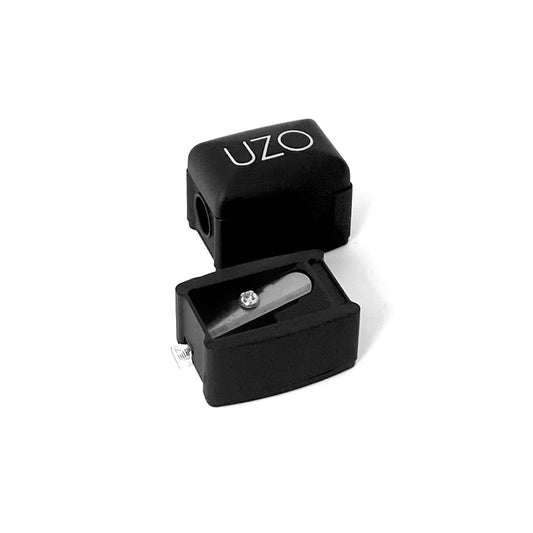 UZO Eyeliner Sharpener with Removable Cover – Sharpener for Eyeliner Pencil, Lip Liner & Eyebrow, Stainless Steel Blade, Built-in Cleaning Pick, Travel-Friendly, Easy to Clean & Compact