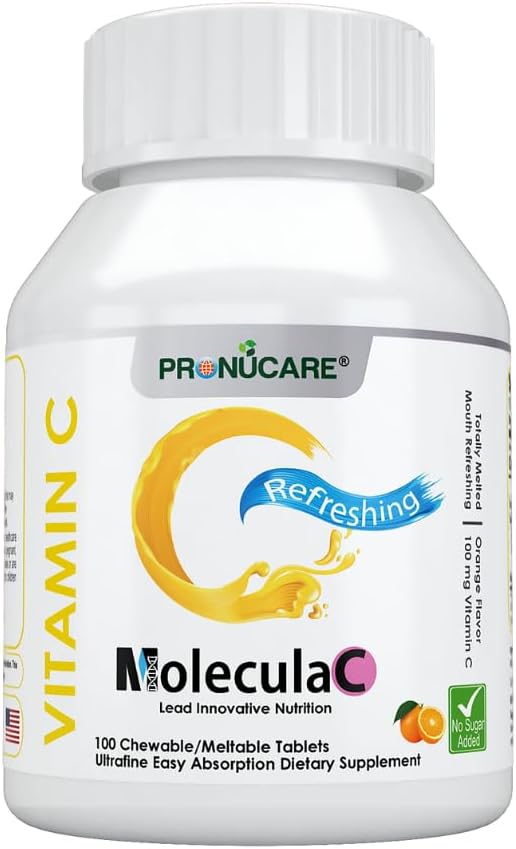 Vitamin C 100 mg Buccal Lozenge Tablets – Slow-Dissolving, Controlled Release & Fast Absorption, Natural Orange, Immune Boost, Antioxidant & Anti-Aging, Sugar-Free, 100 CT