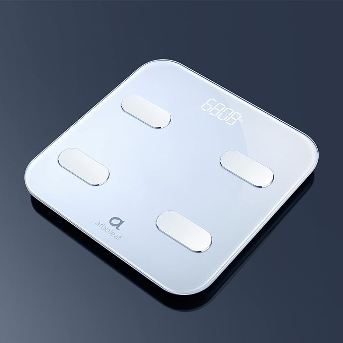 Arboleaf Smart Scale for Body Weight Bathroom Scale Digital Scale Body Weight and Fat, Wi-Fi Bluetooth, Smartphone APP, 14 Body Metrics, Wireless Cloud-Storage, Unlimited Data and Users, BMI, BMR
