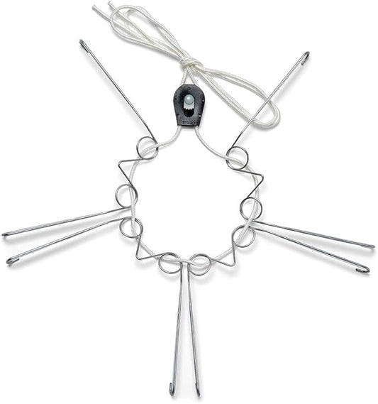 Display Buddie Adjustable Wall Plate Hanger - for Oval Square Round Rectangle Wall Display - Steel - Silicone Hooks - XL Fits 18"-24" up to 8 lbs