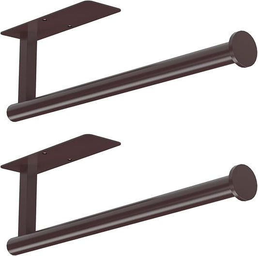 ASTOFLI Paper Towel Holder Under Cabinet No Drilling, Self Adhesive Paper Towel Holder Wall Mount for Kitchen Rack, Under Counter Napin Holder No Drill,RV, 304 Stainless Steel, Oil Rubbed Bronze 2Pack