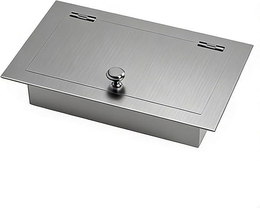 304 Stainless Steel Bin Cover, Countertop Trash can Lid, with a Central Pivot, the Lid can be Lifted, for Kitchen Cabinet, Bar & Bathroom(Silver)