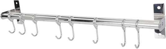 304 Stainless Steel Wall-mounted Kitchen Hook Rack Multi-function Utensil Hanger No Drill Design Easy Installation for Kitchen Organization