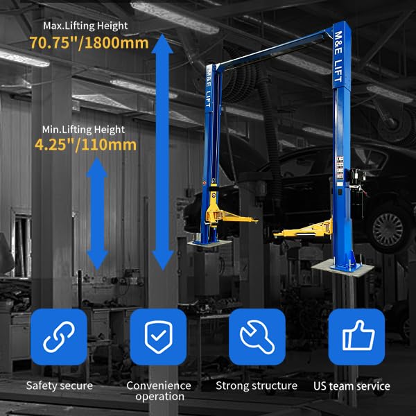 KATOOL 11000lbs 2 Post Car Lift Auto Lift 2 Post Lift Car Lifts for Home Garage (11000lbs Lift)