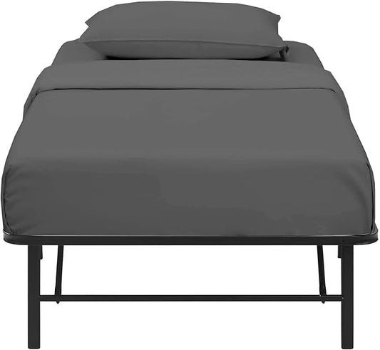 4 PC Cot Sheets 30x75, 100% Cotton Fitted Cot Sheet- Perfect for Narrow Twin/Rv Bunk/Camping Cot/Guest Bed Replacement, Sheets for Cot Bunk Bed-Fits Upto 4-8" Deep Mattress- Dark Grey Solid