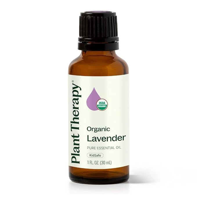 Plant Therapy Organic Lavender Essential Oil 100% Pure, USDA Certified Organic, Undiluted, Natural Aromatherapy for Diffusion & Topical Use, For Skin, Hair, Relaxation, Premium Therapeutic Grade 30 mL