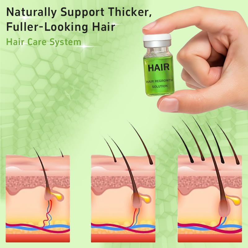 Hair Regrowth System – Advanced Hair Growth Treatment for Men & Women with Ginseng, Eclipta Prostrata, Peppermint & Ginger Root – Thickening Serum for Thicker, Fuller Hair – Natural Hair Loss Solution
