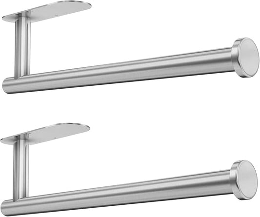 DEKAVA Paper Towel Holder Under Cabinet for Kitchen, Adhesive Paper Towel Holder Wall Mount, SUS304 Stainless Steel 13 inch(2,Silver