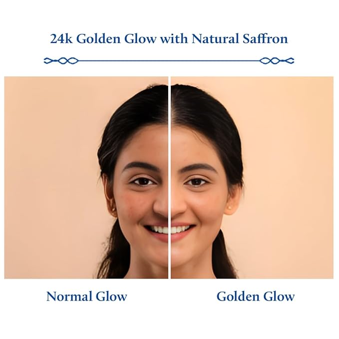 Blue Nectar 24K Gold Serum with Pure Kumkumadi Oil for Face | Ayurvedic Collagen Face Serum for Skin Tightening & Natural Radiance (24 Herbs, 1Fl Oz)