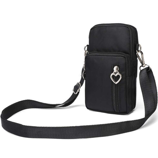 Outdoor Sweat-Proof Running Armbag Cross-Body Shoulder Casual Wallet Purse Crossbody Bag Gym Fitness Cell Phone Key Holder for iPhone 13 12 Pro Max Xs Max/Xr,Galaxy Note 10, P30 Pro,Black