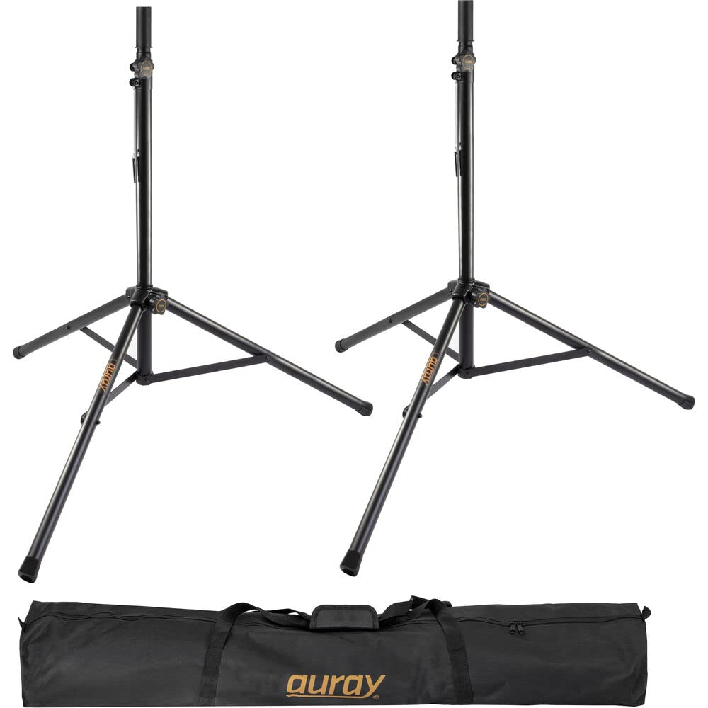 Electro-Voice ZLX-15P-G2 15" 2-Way 1000W Bluetooth-Enabled Powered Loudspeaker (Pair) Bundle with Auray SS-47S-PB Steel Speaker Stands with Carrying Case and 2X XLR Cable
