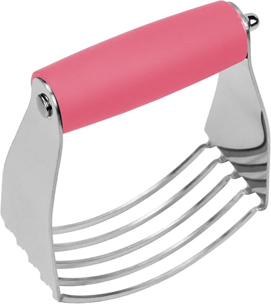 Dough Blender Heavy Duty Pastry Cutter Stainless Steel Butter Cutter Professional Baking Tool For Mixing Flour Butter (Pink)