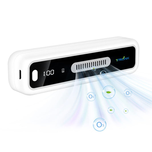 Mini USB Fridge Deodorizer with Led Display, Rechargeable Refrigerator Deodorizer, Reusable Fridge Odor Eliminator for Fridge, Car, Closet, Wardrobe, More Effective Than Baking Soda and Charcoal Bags