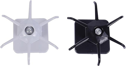 DOITOOL Wall-Mounted Kitchen Utensil Hooks Set, 2pcs Punch-Free Wall Organizer Hooks in Black and Gray White, Space-Saving Hanging Rack for Spatulas and Spoons, Kitchen Storage Solution