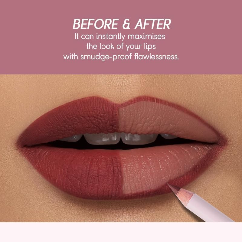 USHAS Lipstick and Lip Liner Combo Set 2 in 1 Waterproof Matte Lipstick pen for Women Lip liner Set Long Lasting with Makeup Set (Y17, Pack of 1)
