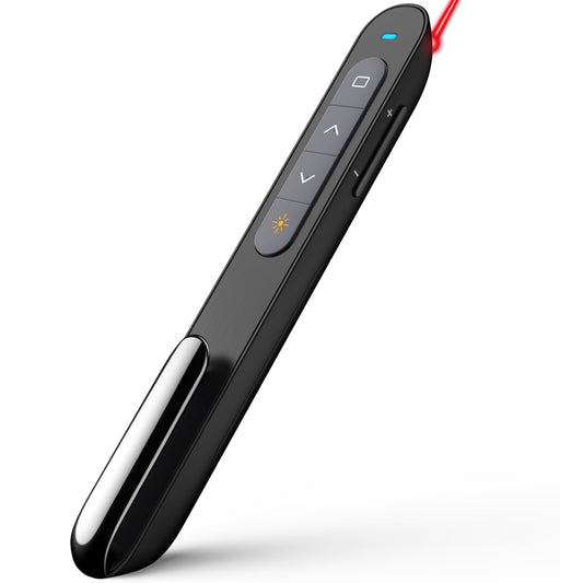 Norwii N27 Presentation Clicker, Clicker for PowerPoint Presentations, PowerPoint Clicker with Pointer for Presentations, Pointer Clicker Presentation Remote - Black