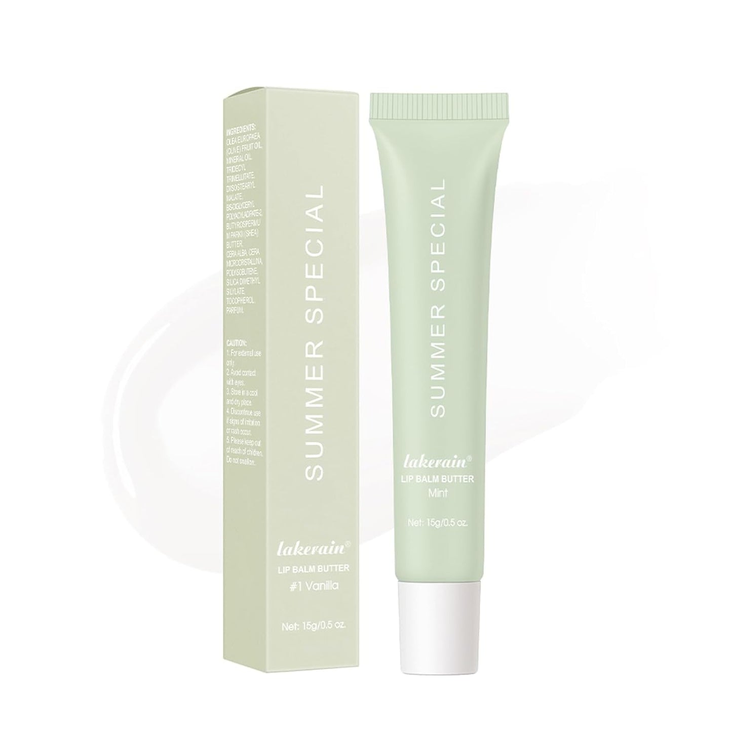Summer Lip Butter Balm,Moisturizing Hydrating Lip Gloss Balm Set,Long-lasting Non-Sticky Nourishing Lip Care with Natural Ingredients for Soothing Softening Lips(#2-Mint)