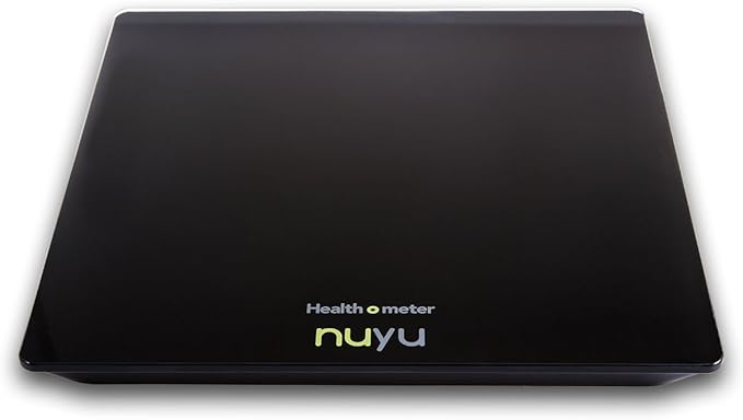 Health o meter nuyu Wireless Connected Scale with Auto Pairing, BMI Tracking and Disappearing LED Screen, Black