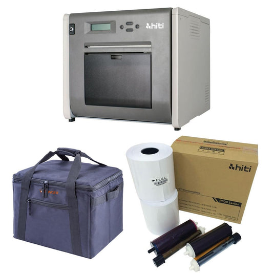 Hiti P525L Compact Dye Sub Event Photo Printer, 4x6 Media Bundle, Grey, Simplex, USB, 300 x 300 dpi, 15 ppm, 64 MB, Limited Warranty, Event Photography, Professional Photo Studios
