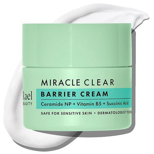 Rael Face Moisturizer, Miracle Clear Barrier Cream, Lightweight Hydration for Oily and Acne Prone, with Succinic Acid, Hydrating Vitamin B5, Vegan, Korean Skin Care (1.8 fl oz)