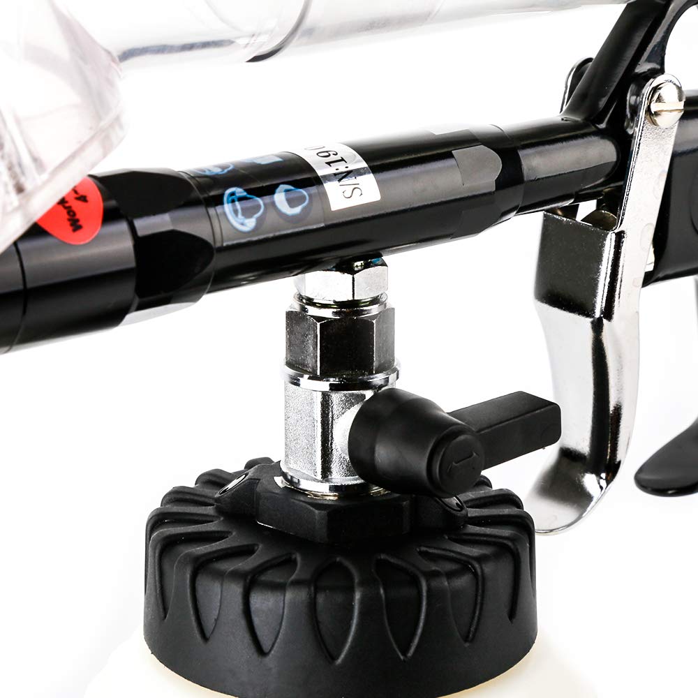 SGCB Pro High Velocity Vac Auto Interior Cleaning Brush Gun with Suction Hood, Adjustable Car Cleaning Air Duster Gun Water Spray Air Wash Cleaning Gun Tool w/Brush Nozzle & 4 Rubber Hose Connector