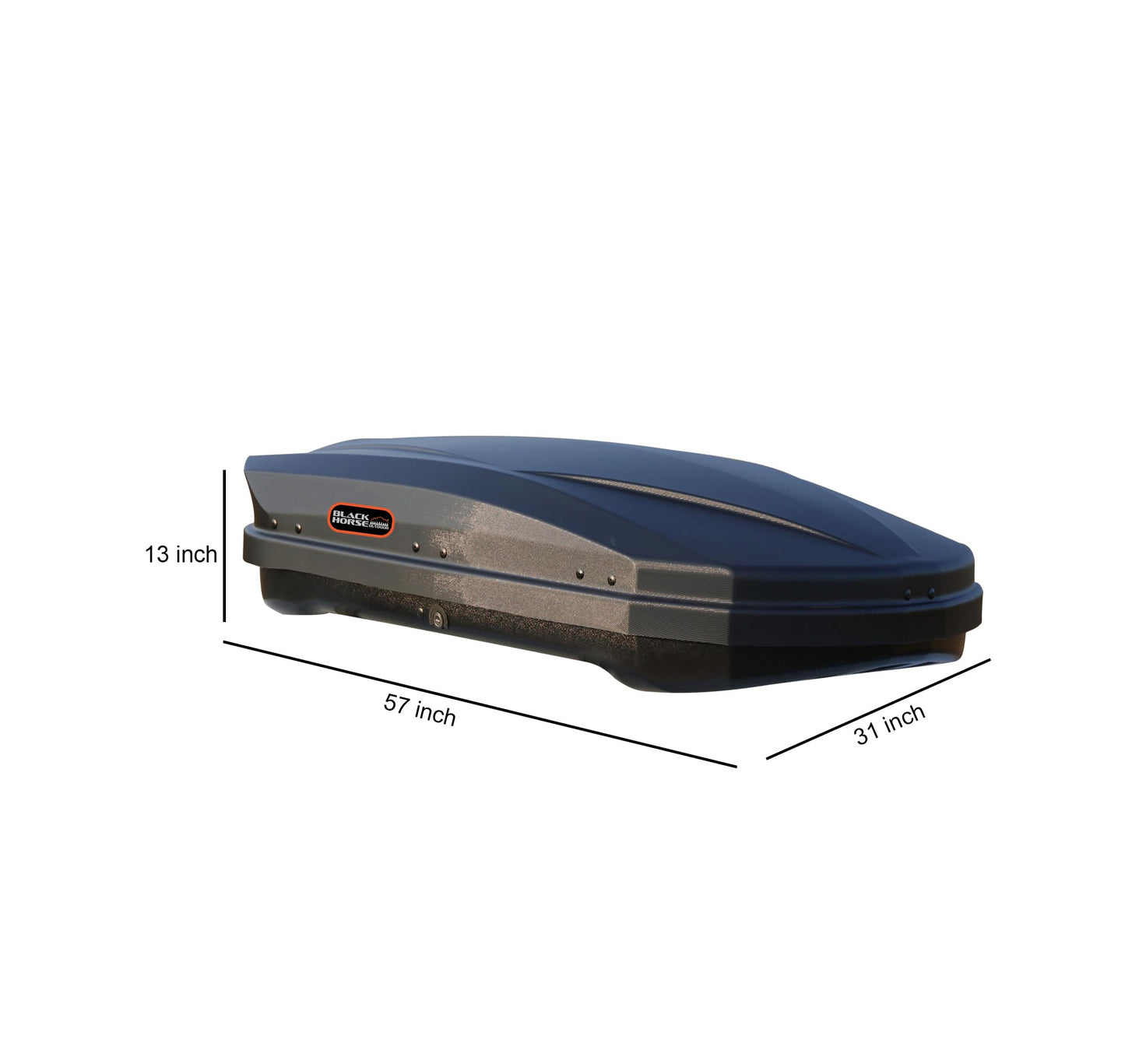 Black Horse Rooftop Cargo Carrier ABS + PMMA Hard Shell, 12 Cubic Feet Waterproof Car Roof Cargo Carrier Box w/Dual Side Opening, Security Key, 165lbs Capacity, for 29" to 80" Wide Crossbar Rack