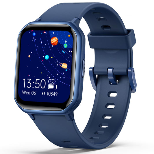 teslahero Kids Smart Watch for Boys Girls,Children Fitness Tracker with Heart Rate Sleep Monitor,Waterproof Activity Tracker Pedometer Step Counter for Android iPhone (Blue)