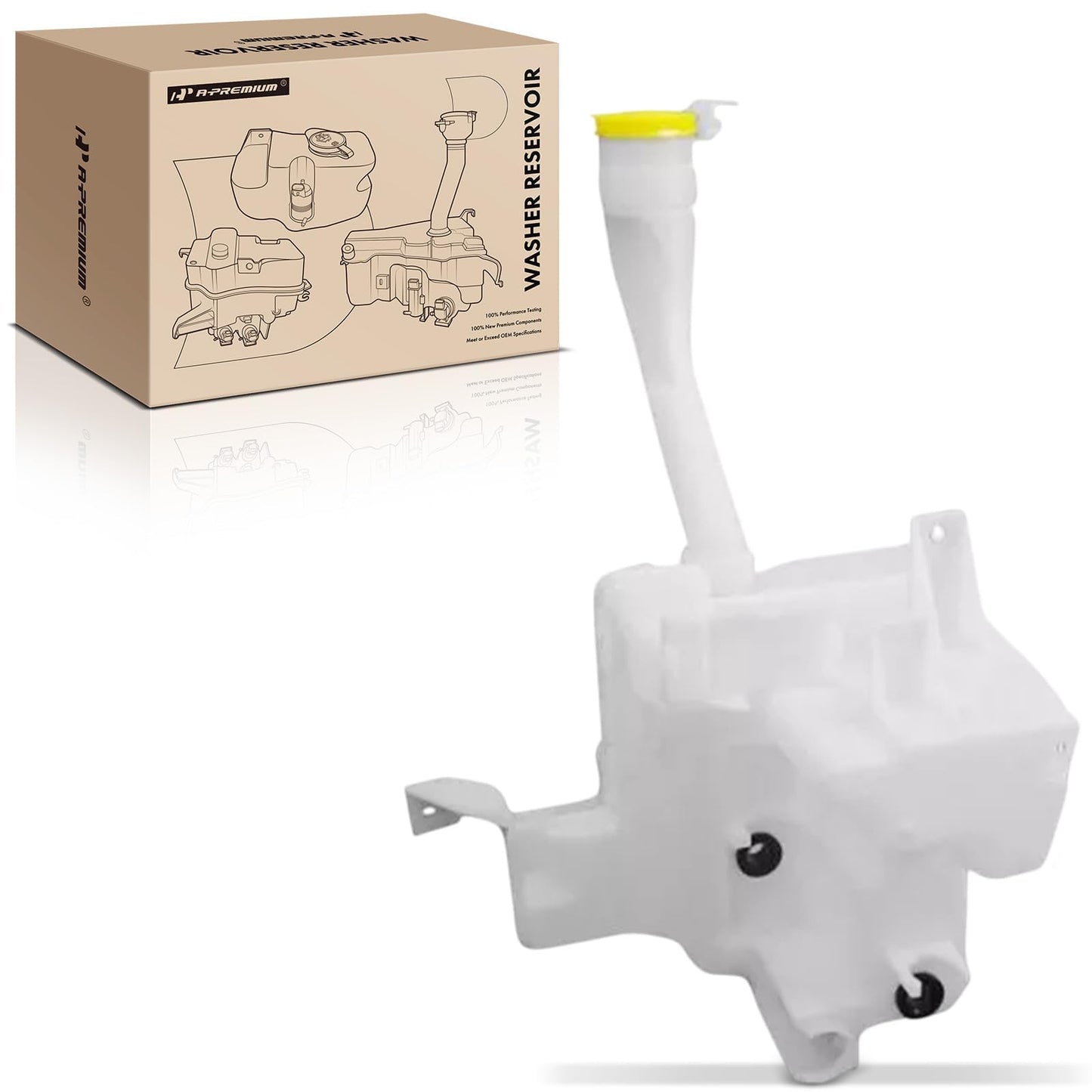 A-Premium Windshield Washer Fluid Reservoir Tank Assembly Compatible with Subaru Impreza 2015-2017, Crosstrek 2016-2017, XV Crosstrek 2015 - with Cap & Sensor, Replace Part 86631FJ420