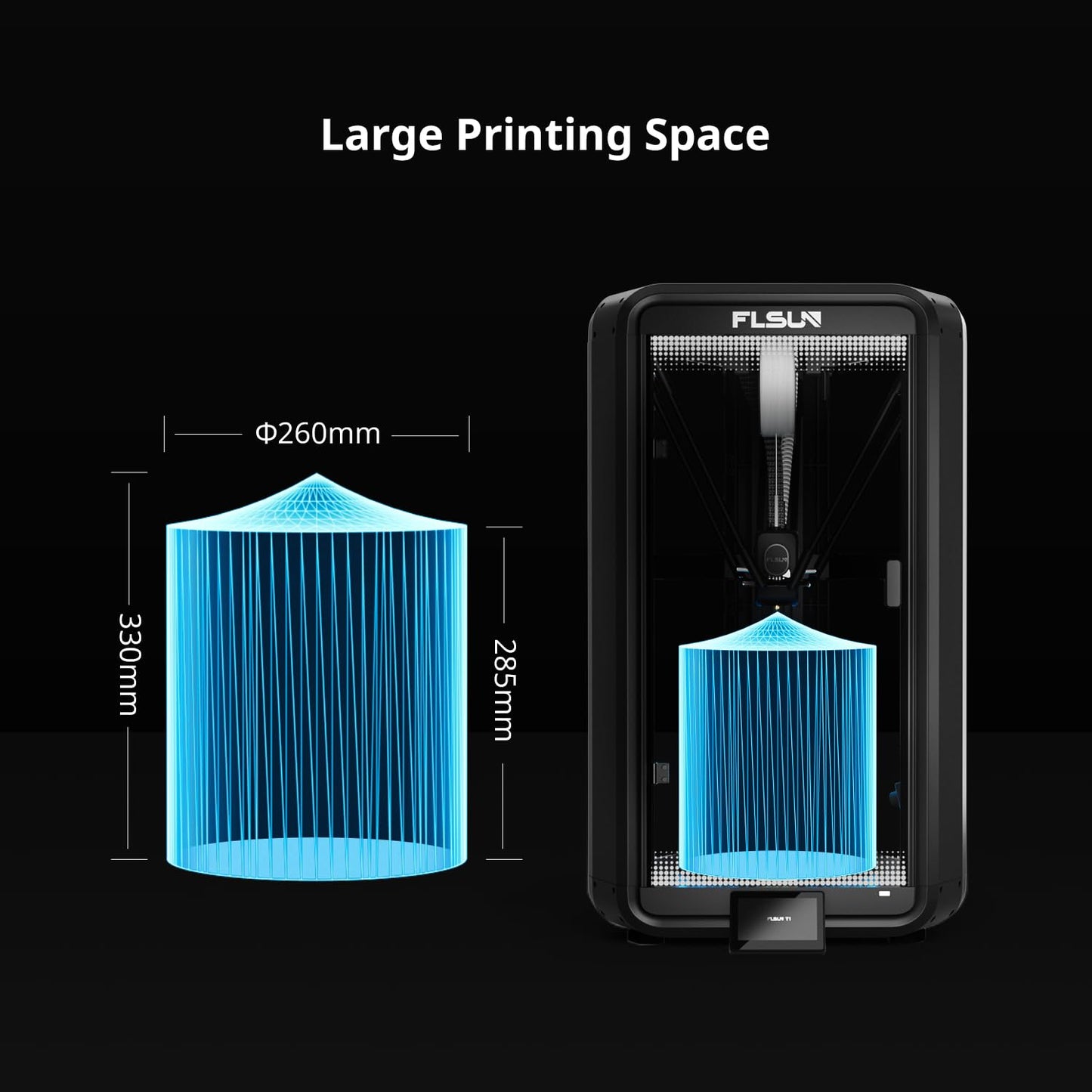 FLSUN T1 Pro Delta 3D Printer - Ultra-Fast 1000mm/s Printing, Dual-Gear Extruder, 300°C Nozzle, One-Button Auto-Leveling, AI Monitoring, FDM 3D Printer, Large Print Size 11.2"x11.2"x13"