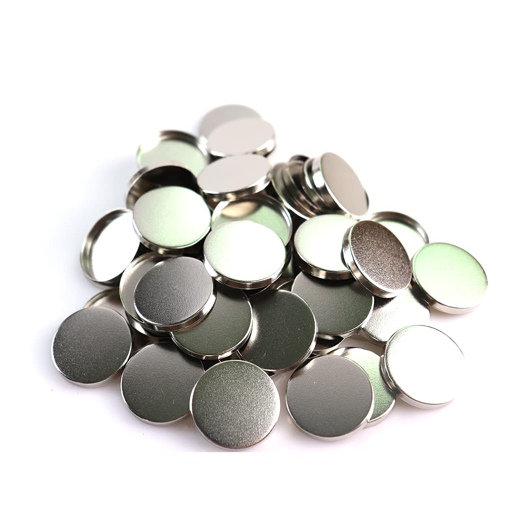50 Pcs Empty Metal Pans, Makeup Palette Pans for Eyeshadow Magnetic Cosmetic Palette Size 26mm (Square&Round&depotting spatula)