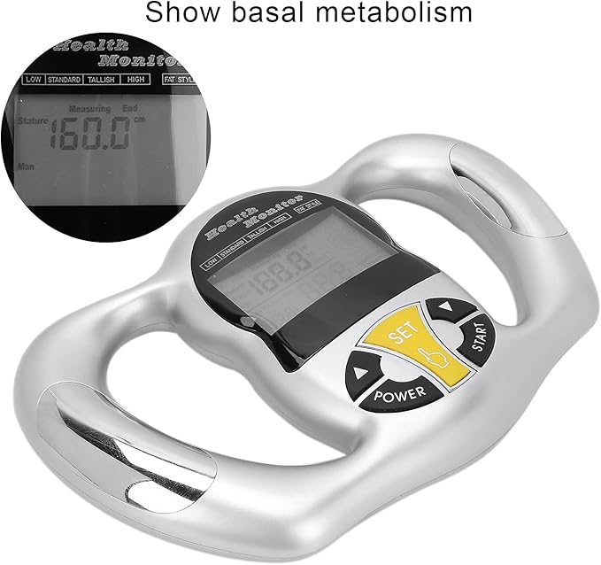 Handheld Body Fat Measuring Instrument BMI Meter, Body Fat Tester, Body Composition Smart Scale Analyzer, Tracks Heart Health, Vascular Age, BMI, Fat, Muscle & Bone Mass, Water