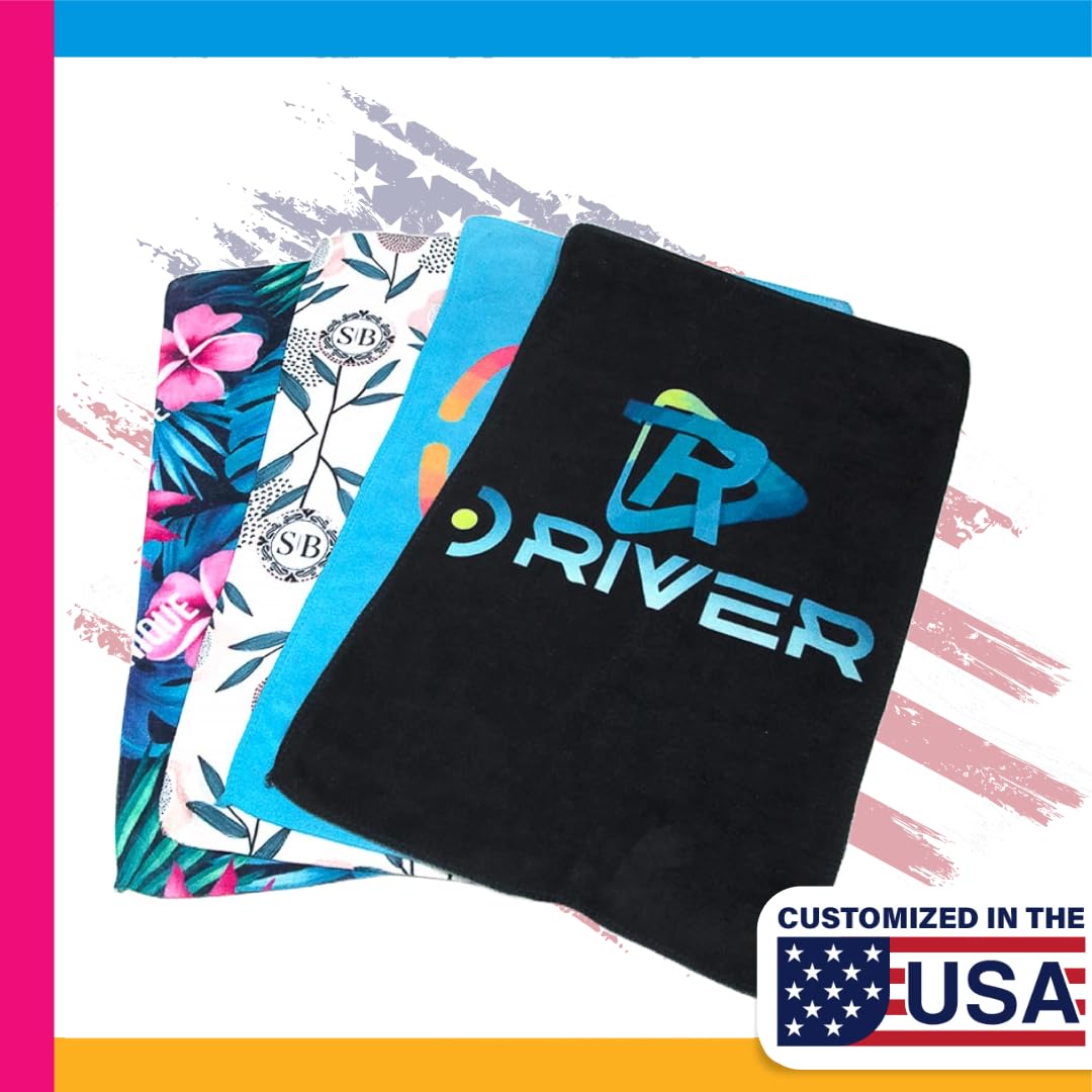 USMG Custom Full Color Microfiber Rally Towel 11x18 – Personalized Sports Spirit Towel for Events, Teams & Promotions (White, Qty 500)