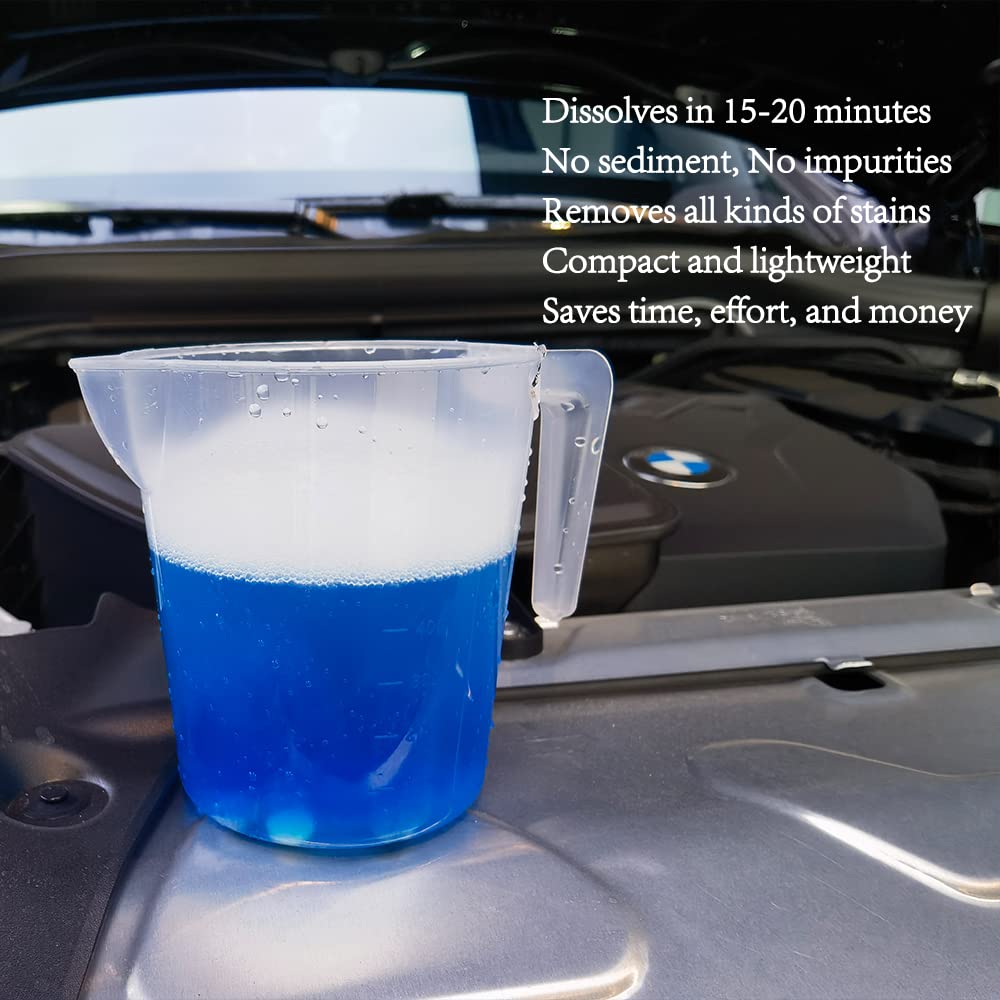 DOKIKO 50Pcs Car Windshield Washer Tablets,Windshield Wiper Fluid,1 Pack Makes 105 Gallons,Efficient Cleaning, Portable(Winter Use With De-icer or Methanol)