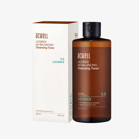 ACWELL Licorice pH Balancing Cleansing Toner 10.1 fl.oz. - PH5.5 Hydrating Makeup Cleansing Astringent - Skin Clearing, Reduce Pigmentation, Acne and Dark Spots