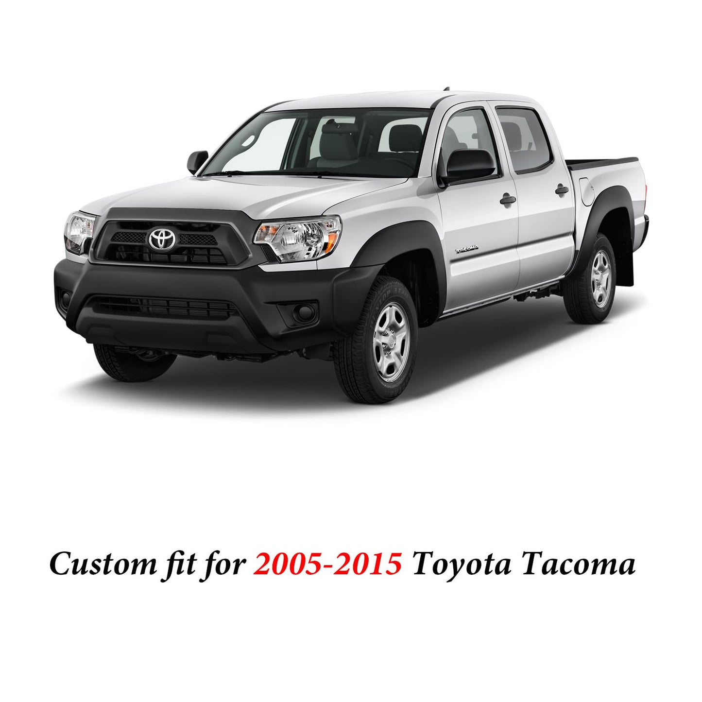 Coverado Tacoma Seat Covers, Car Seat Covers Front Seats, Leather Seat Covers for Cars Car Seat Protector Cushion Tacoma Accessories Custom Fit 2005-2023 Toyota Tacoma Double/Crew Cab(Black)