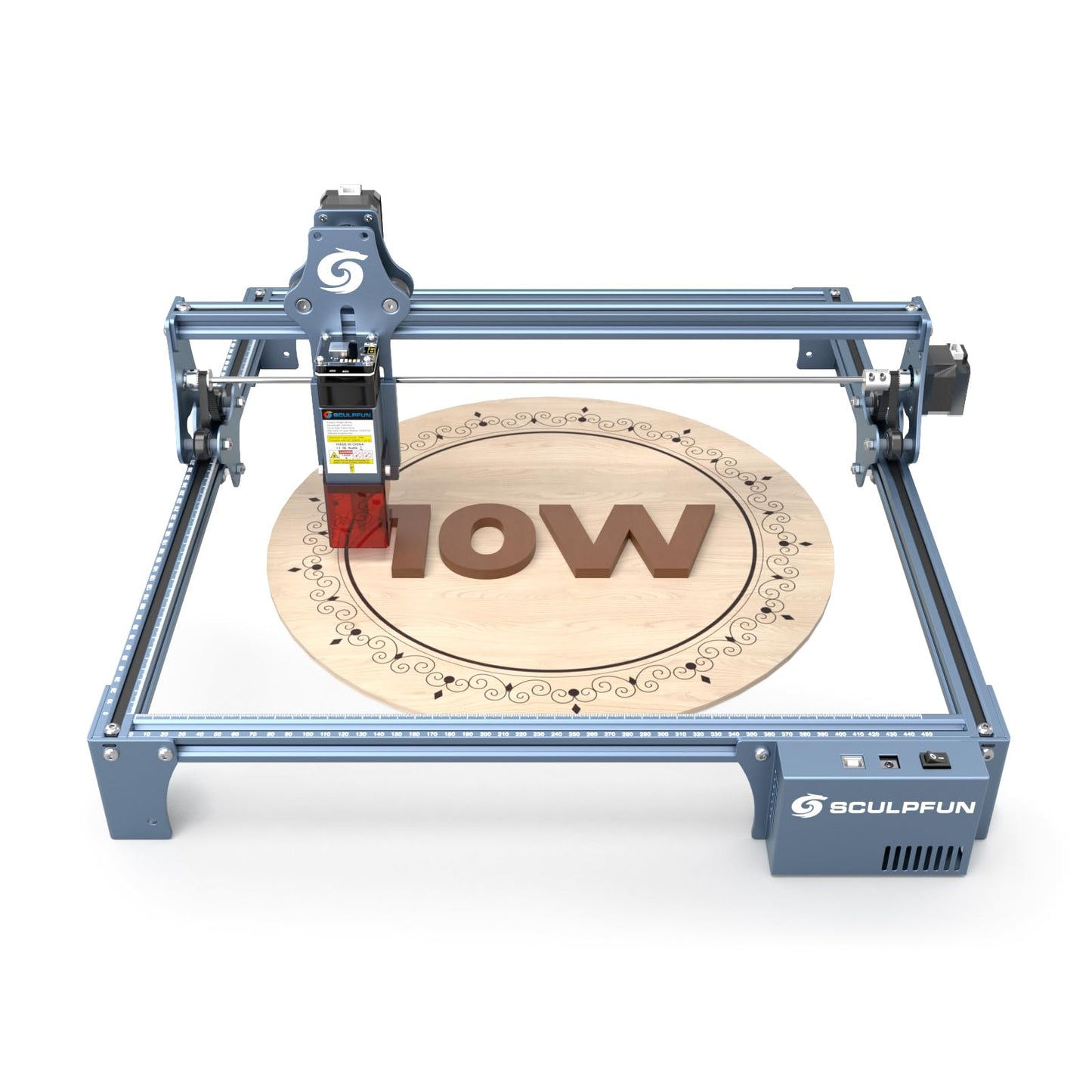 SCULPFUN S9 Pro 10W Laser Engraver, 0.06mm High Precision Laser Engraving Machine, Up to 20mm Wood 15mm Acrylic Laser Cutter, Laser Engraver Machine for Wood Metal Acrylic Leather