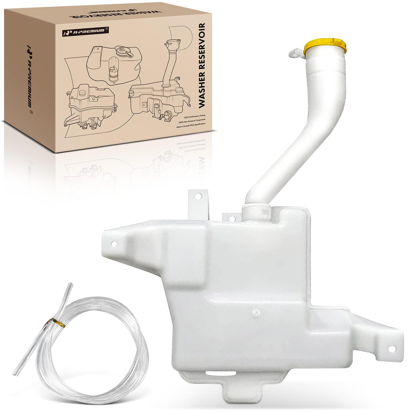 A-Premium Windshield Washer Fluid Reservoir Tank Assembly Compatible with Subaru Impreza 2014-2017, Crosstrek 2016-2017, XV Crosstrek 2014-2015 - with Pump & Cap & Sensor, Replace Part 86631FJ420