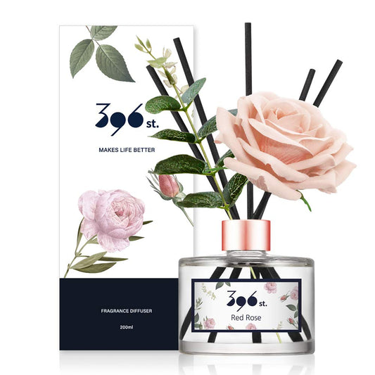 396 st. Rose Flower Reed Diffuser, Red Rose(Also Known as Rose Perfume), 200ml(6.7oz) / Reed Diffuser Sets, Scentsy Home Fragrance, Scented Oils, Home & Bathroom Décor