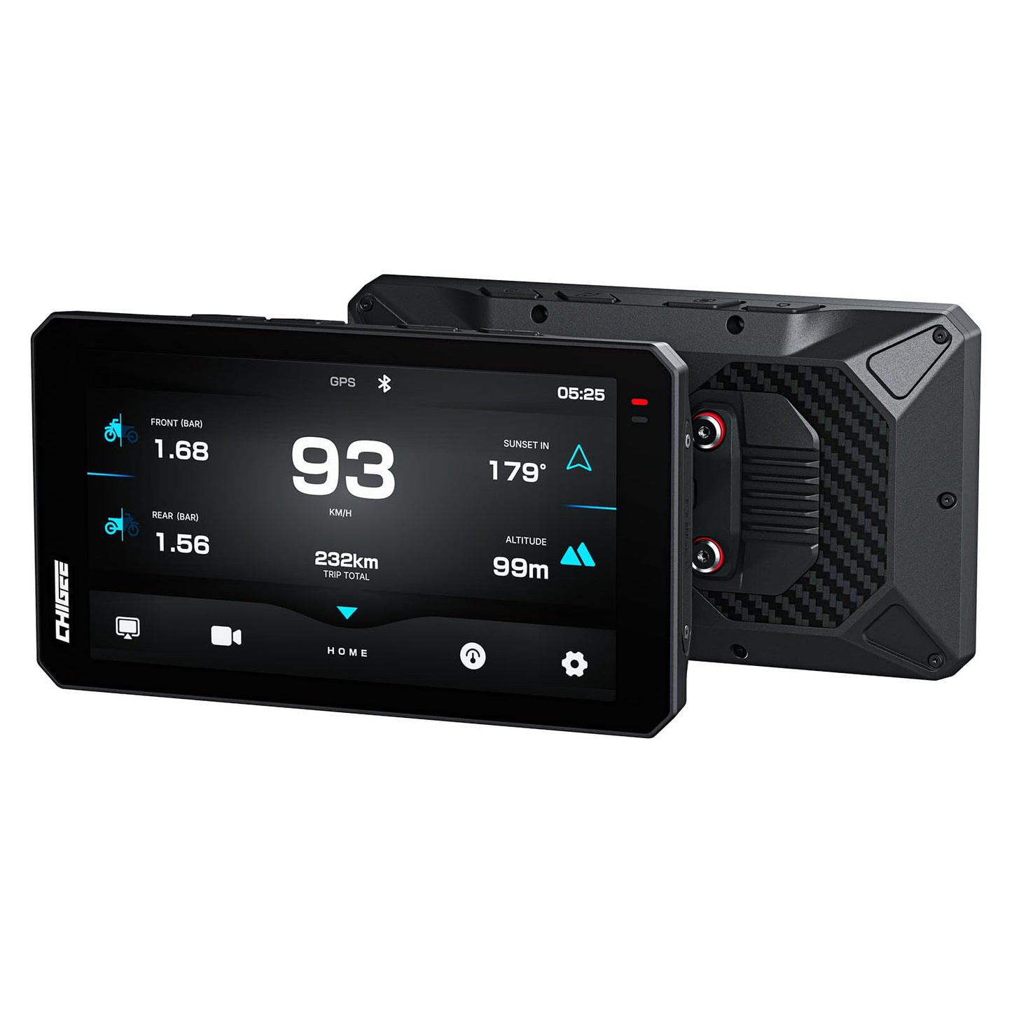 CHIGEE AIO-6 MAX Motorcycle Carplay Android Auto GPS Navigation System, 2000nits,STARVIS HDR 6" LCD, 60FPS,5G Wi-Fi BT, IPX9 Waterproof, Support Siri Google Assistant, Dedicated App