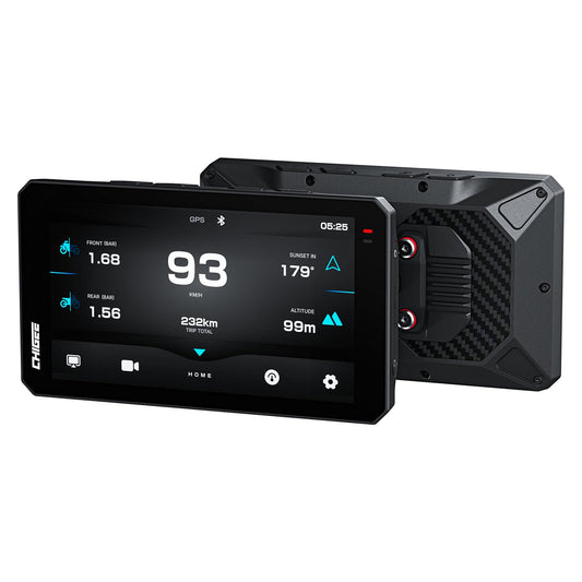 CHIGEE AIO-6 MAX Motorcycle Carplay Android Auto GPS Navigation System, 2000nits,STARVIS HDR 6" LCD, 60FPS,5G Wi-Fi BT, IPX9 Waterproof, Support Siri Google Assistant, Dedicated App