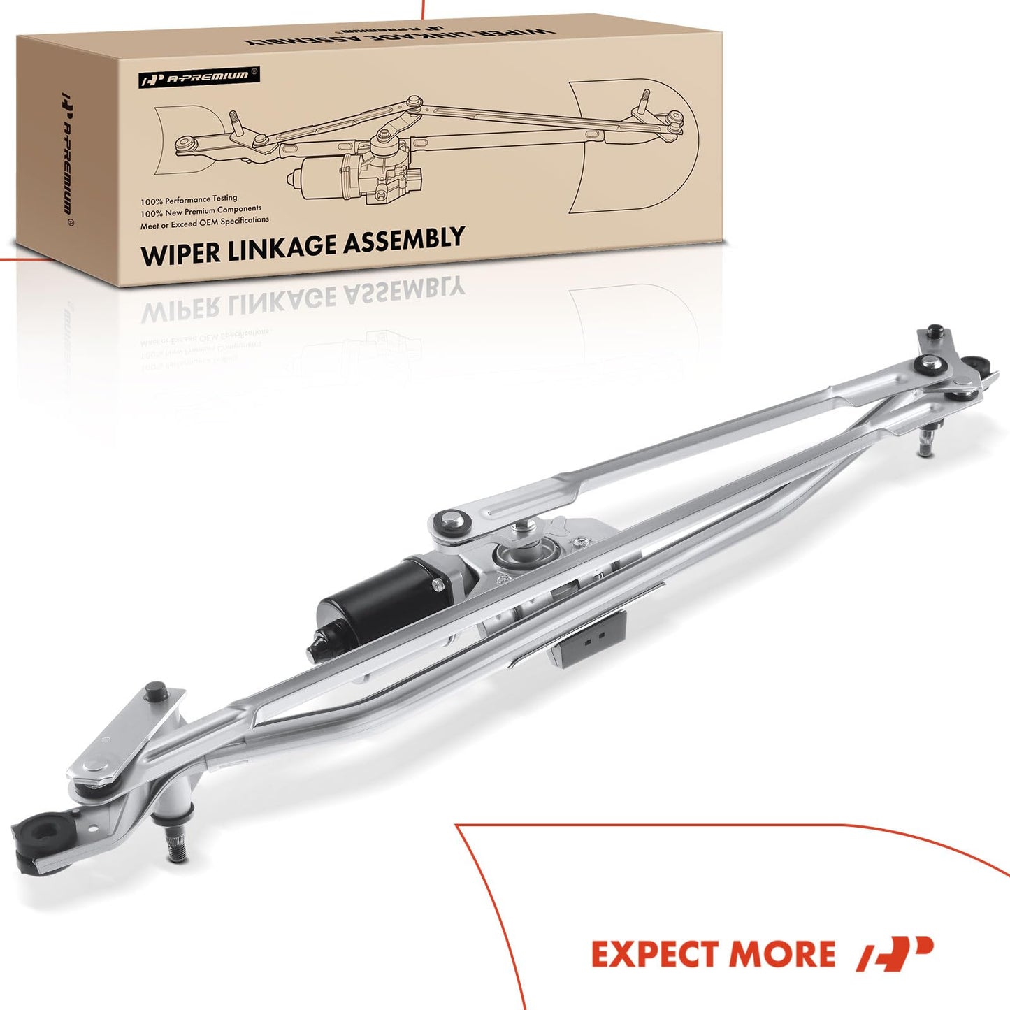 A-Premium Front Windshield Wiper Motor and Linkage Assembly Compatible with Cadillac, Chevrolet and GMC Vehicles - Silverado 1500/2500 HD/3500 HD, Suburban 1500/2500, Sierra 1500, Escalade, Yukon