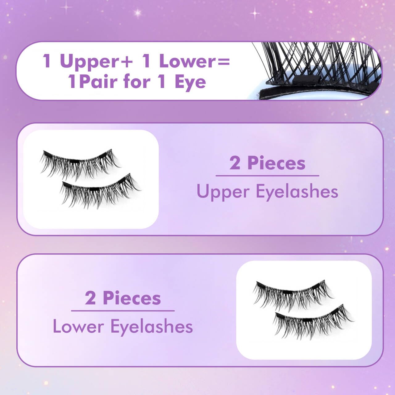 Elara Craft Magnetic Eyelashes with Applicator, Magnetic Eyelashes Natural Look,Reusable Magnet Lashes No Glue Needed Soft Lashes Kit for Women(Natural+Fuller)