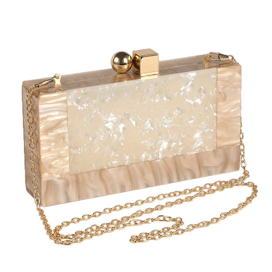 Menurra Women Acrylic Evening Clutch bag Glitter Marble Purse Handbag for Wedding Cocktail Party Prom