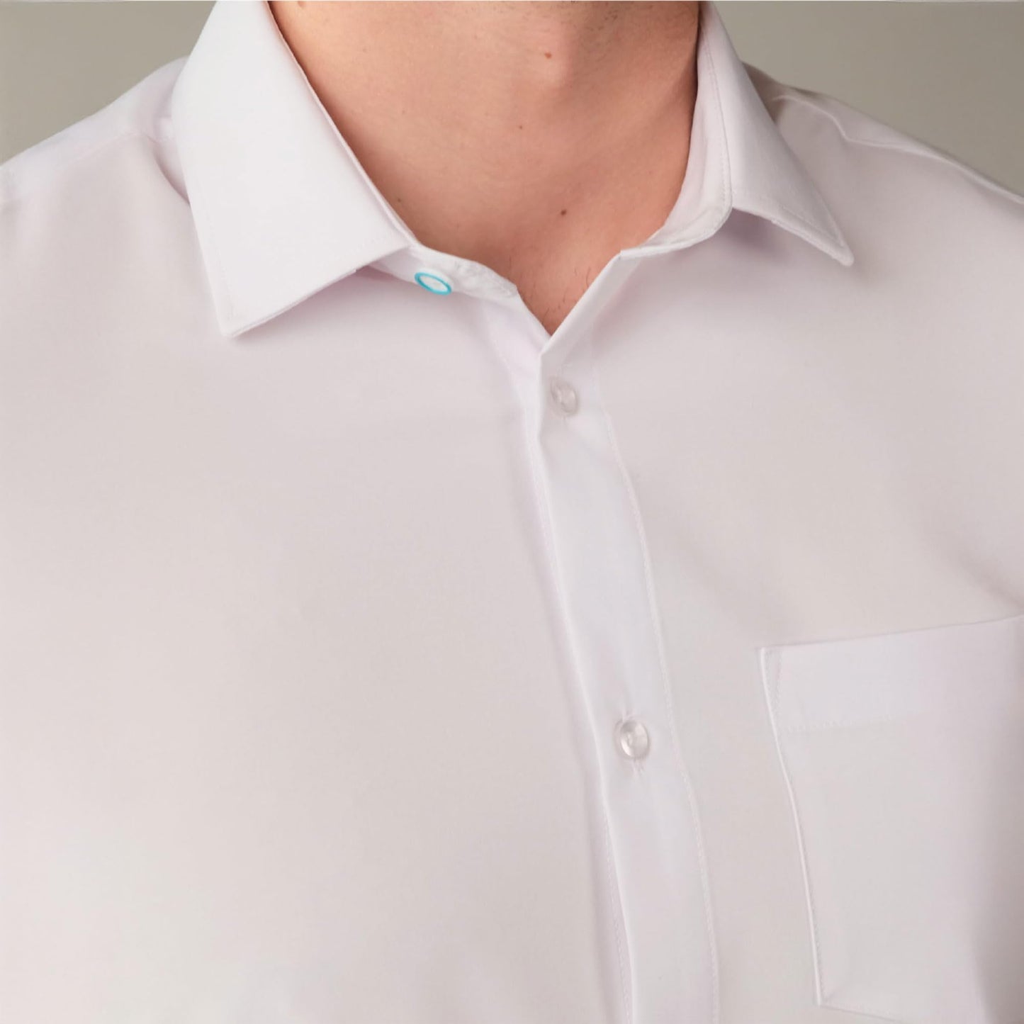 &COLLAR Athletic Fit Short Sleeve Performance Men's Dress Shirt White M